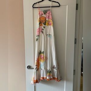 Farm Rio Havana floral pom pom maxi dress